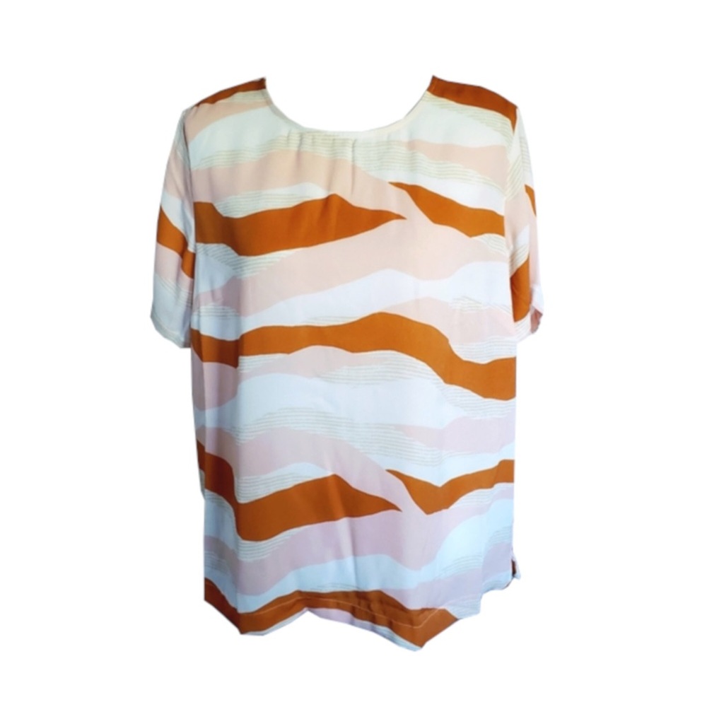 A New Day Womens S/S Keyhole Bk,Lite Weight Blouse